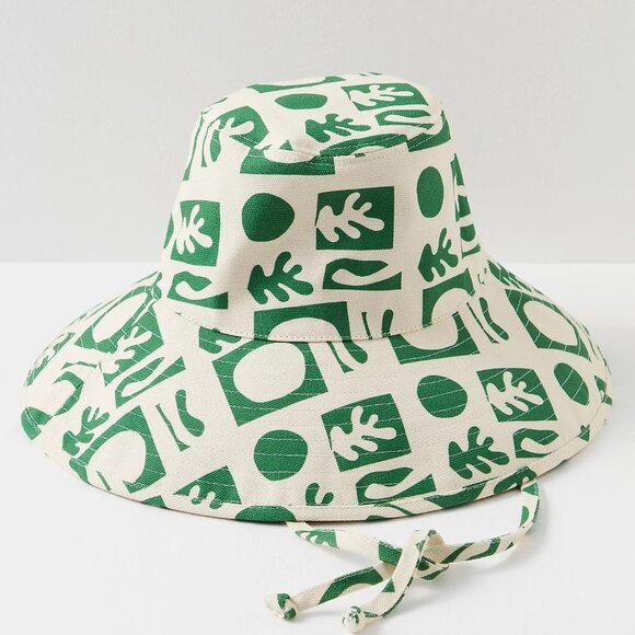 Lack of Color NWT Womens S / M Wide Brim Cotton Canvas Holiday Bucket Hat - Picture 3 of 8